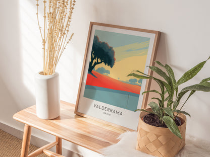 Valderrama Matte Border Poster | Spain Travel Wall Art — styled in a modern interior