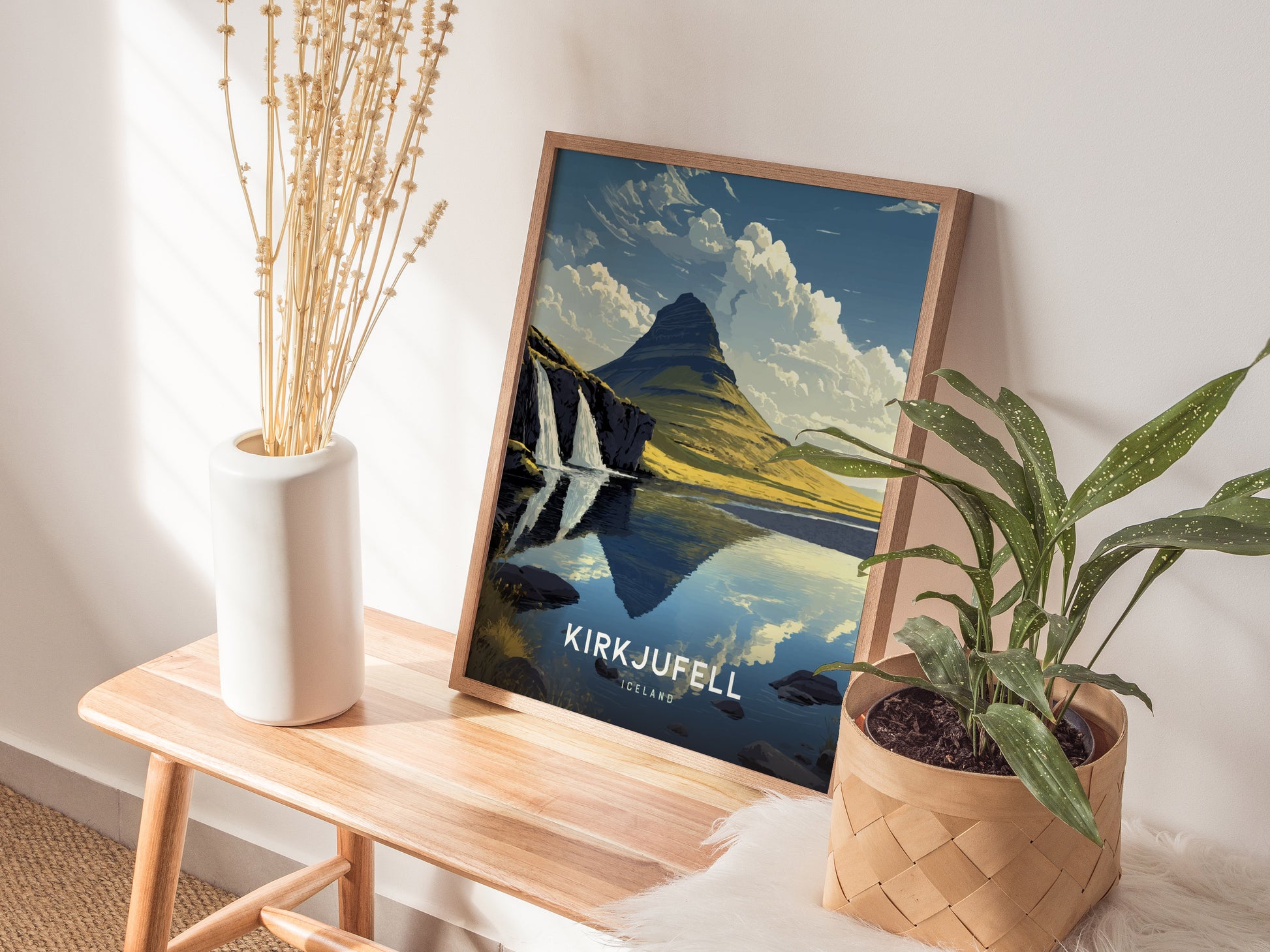 Kirkjufell Iceland Travel Poster | Church Mountain Nature Wall Art