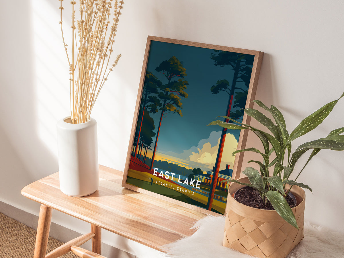 East Lake Golf Club, Atlanta, Georgia Poster | Iconic Fairways & Clubhouse Wall Art — styled in a modern interior