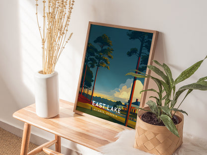 East Lake Golf Club, Atlanta, Georgia Poster | Iconic Fairways & Clubhouse Wall Art — styled in a modern interior