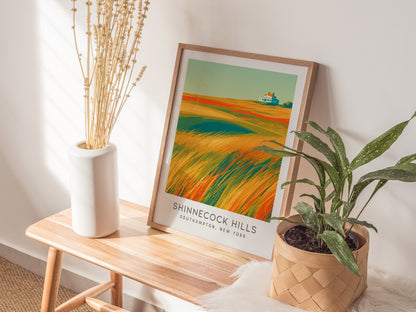 Shinnecock Hills Matte Border Poster | Southampton, New York Golf Wall Art & Country Club Decor — styled in a modern interior