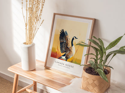 Canada Goose Poster | Majestic Migratory Bird Fine Wall Art — styled in a modern interior