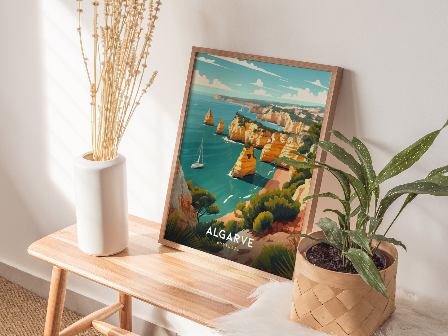 Algarve Travel Poster | Portugal Coastal Wall Art