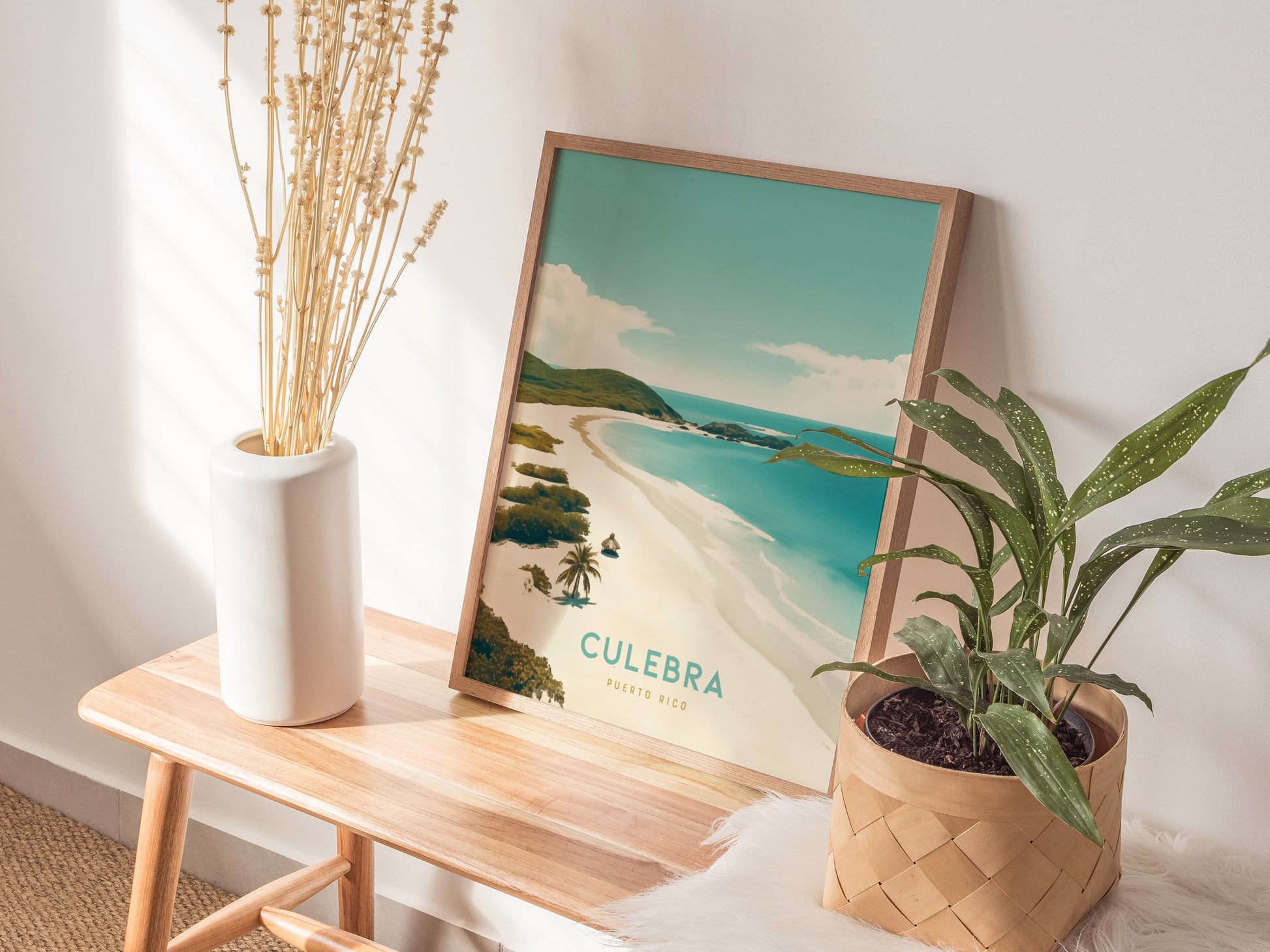 Culebra Puerto Rico Beach Poster | Tropical Caribbean Island Wall Art | Framed or Unframed