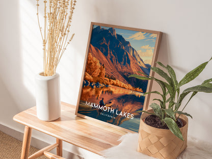 Mammoth Lakes, California Poster | Alpine Lake & Mountain Wilderness Wall Art — styled in a modern interior