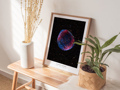 Supernova Remnant Poster | NASA SN 1006 Space Photography Wall Art — styled in a modern interior