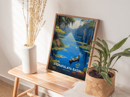 Atchafalaya Basin Poster | Louisiana Bayou Swamp Nature Wall Art