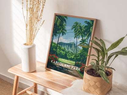 Kapiolani Park Poster | Waikiki Hawaii Wall Art