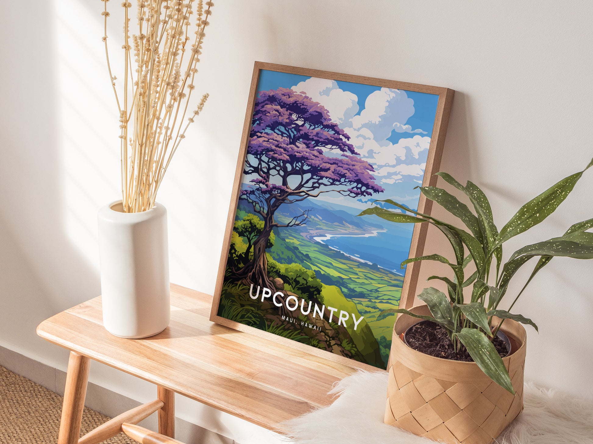 Maui Upcountry Jacaranda Poster | Makawao Kula Hawaii Art Paia