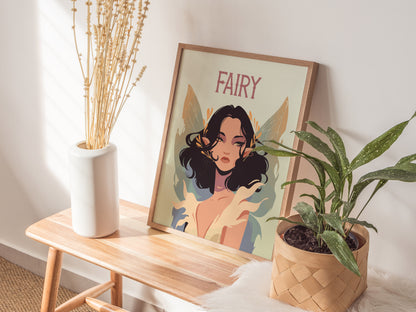 Fairy Fantasy Poster | Kids Room Mythical Wall Art | Framed or Unframed