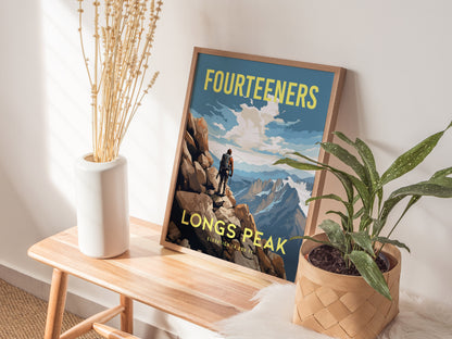 Longs Peak Poster | Estes Park Colorado Fourteener Wall Art