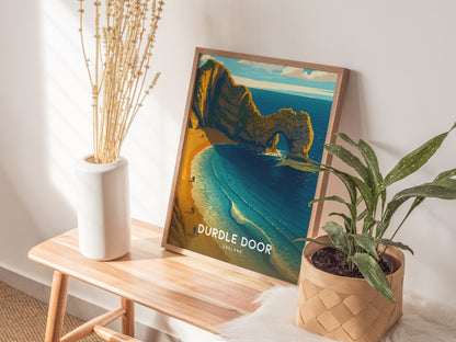 Durdle Door England Poster | Jurassic Coast Sea Arch Wall Art | Framed or Unframed