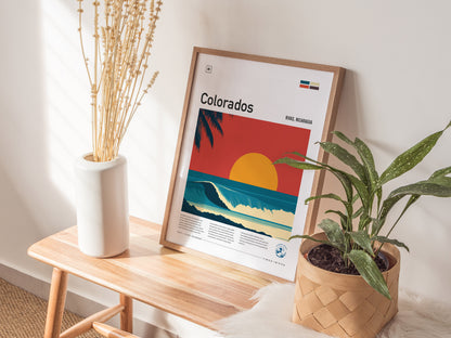 Colorados, Rivas, Nicaragua Poster | Tropical Surf Wall Art — styled in a modern interior