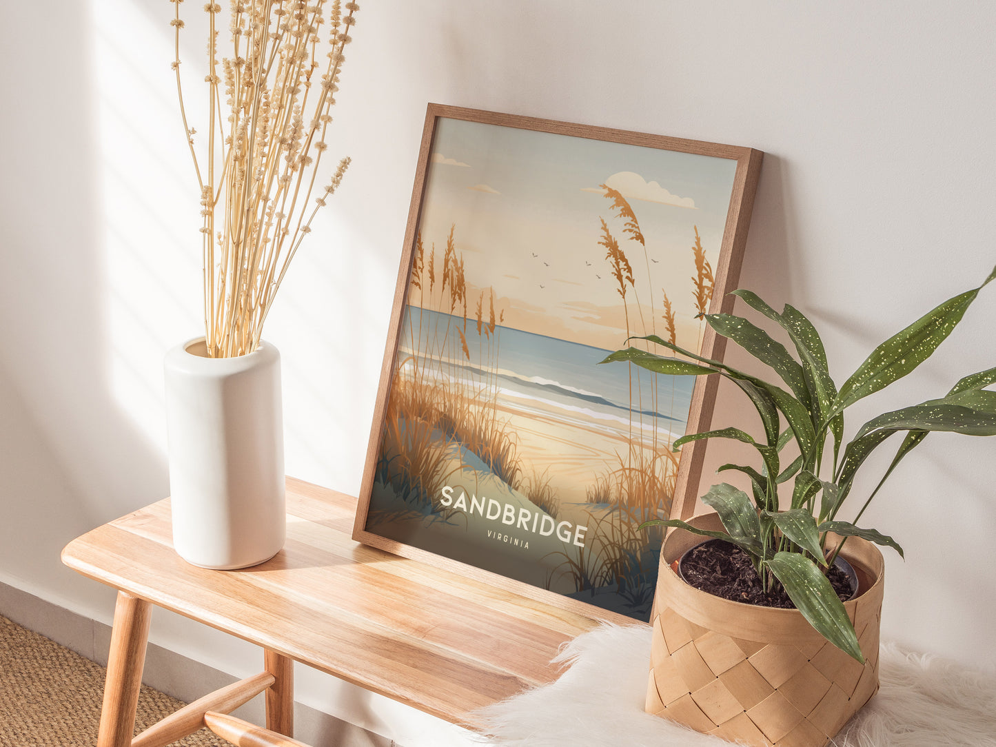 Sandbridge Poster | Virginia Beach Art | Coastal Dunes Sunrise VA Print