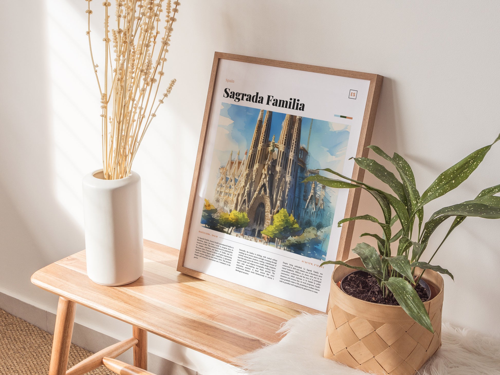 Sagrada Familia Poster | Barcelona Travel Art | Gaudi Cathedral Print