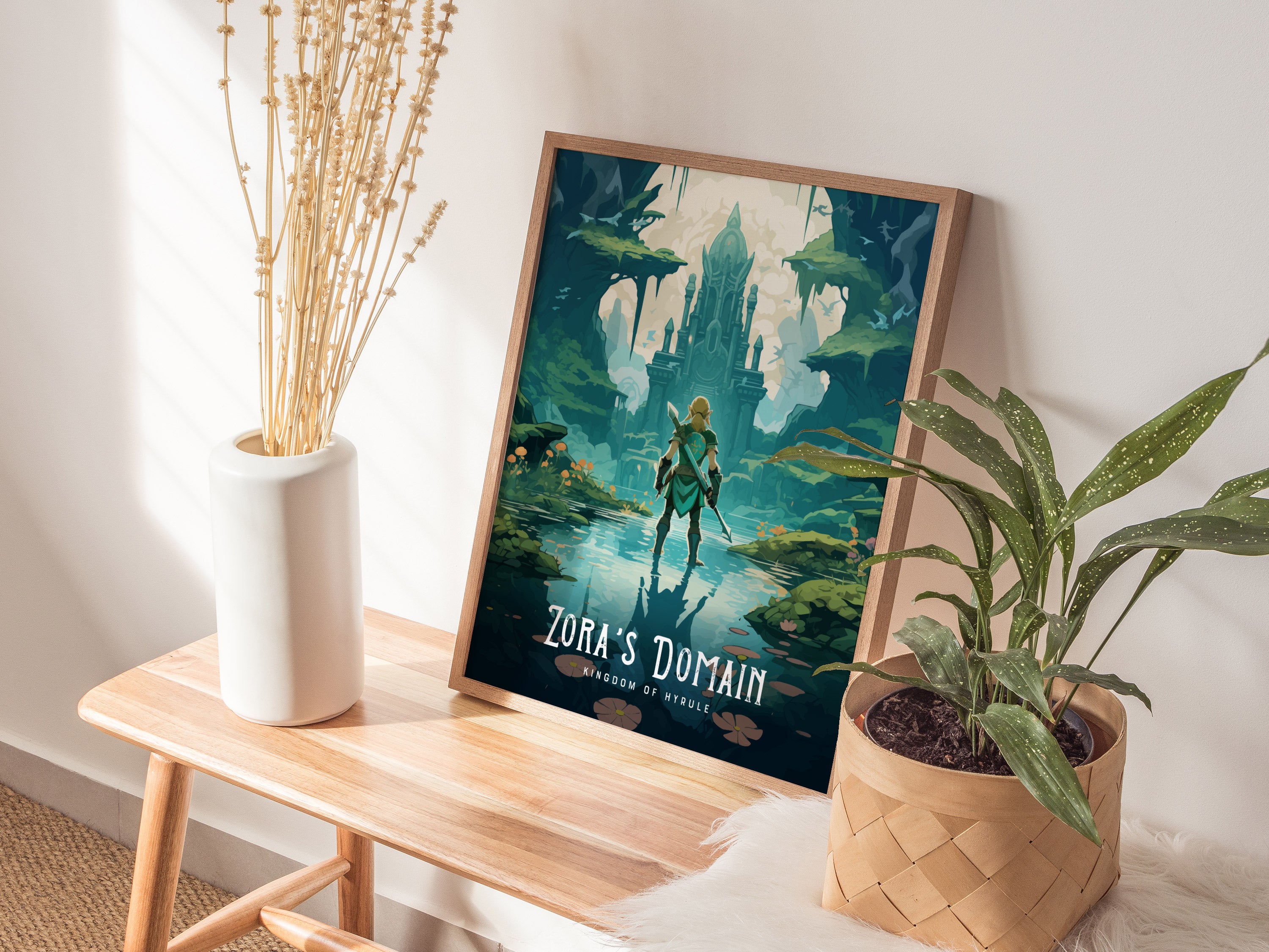 Zora's Domain Poster | Zelda BOTW Fan Art Print | Serene Hyrule