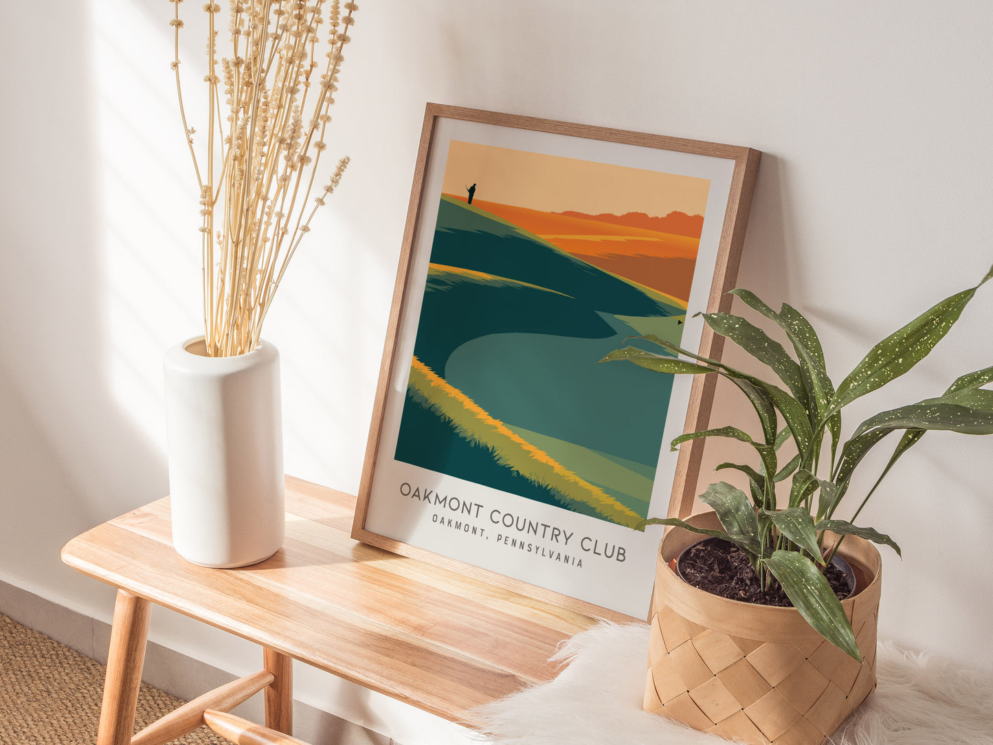 Oakmont Country Club Matte Border Poster | Oakmont, Pennsylvania Golf Course Print Wall Art — styled in a modern interior