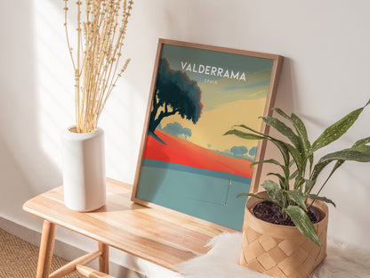 Valderrama, Spain Poster | Sunlit Fairways & Clubhouse Golf Wall Art — styled in a modern interior