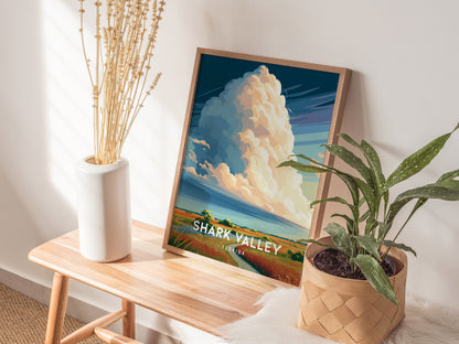 Shark Valley, Florida Poster | Everglades Alligator & Wetlands Wall Art — styled in a modern interior