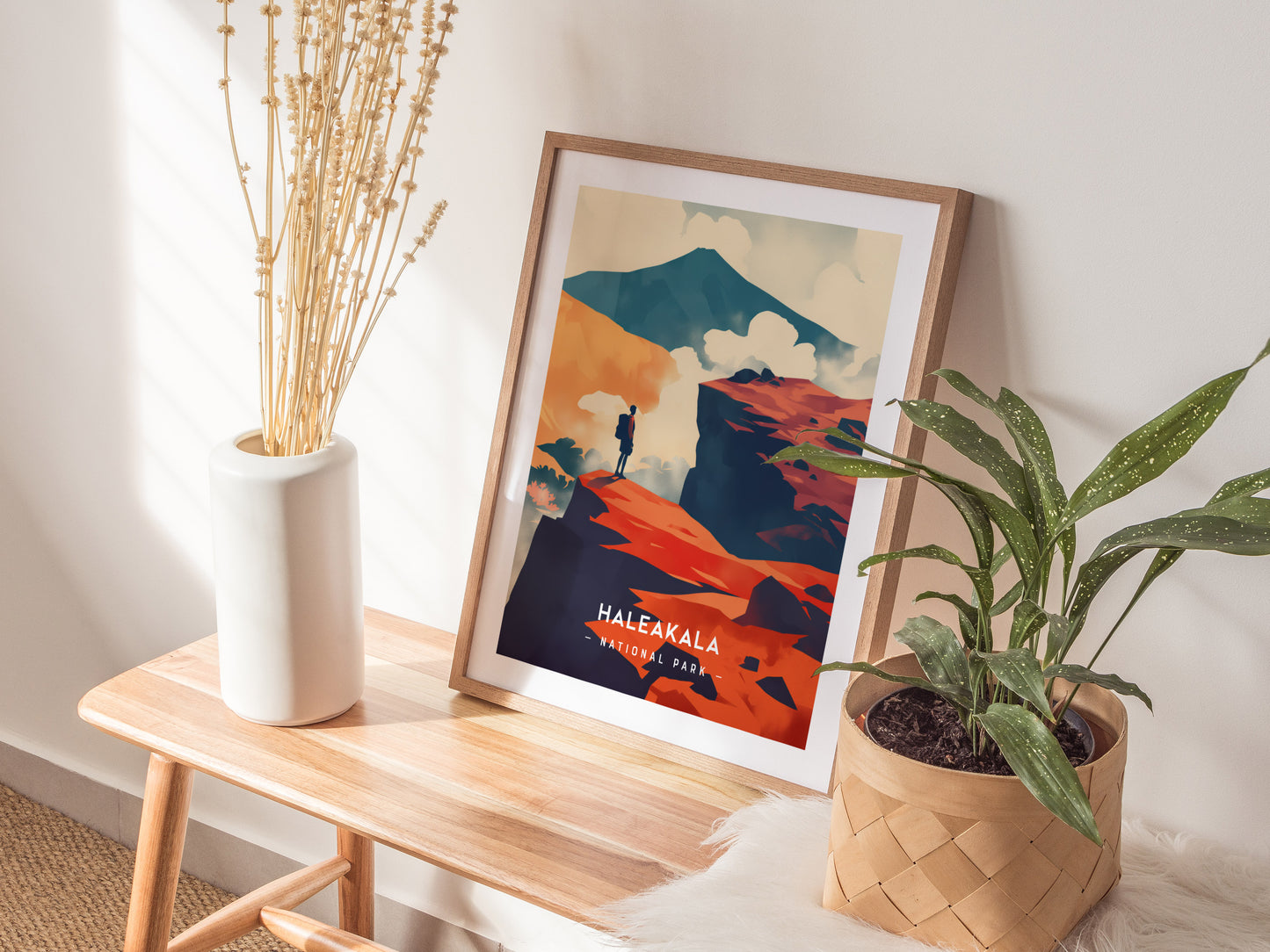 Haleakala Minimalist Poster | Maui Volcano National Park Wall Art