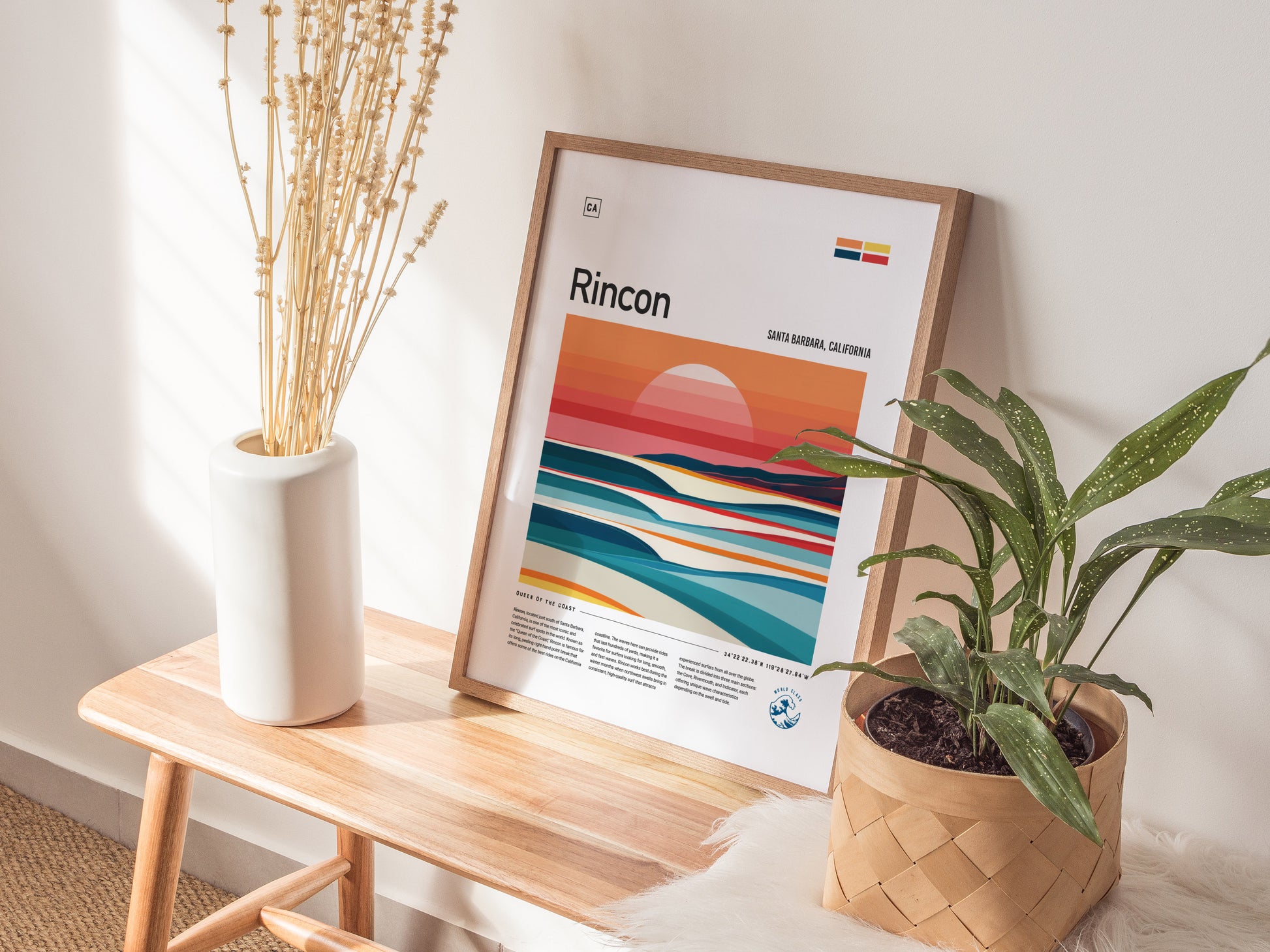 Rincon California Surf Poster | Santa Barbara Surfer Print