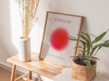 Strength Aura Poster | Motivational Wall Art Minimalist Wellness Gift