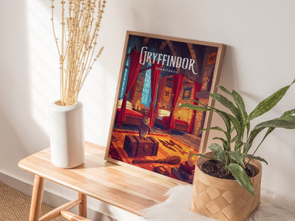Gryffindor Dormitories Poster | Hogwarts Harry Potter Fan Wall Art