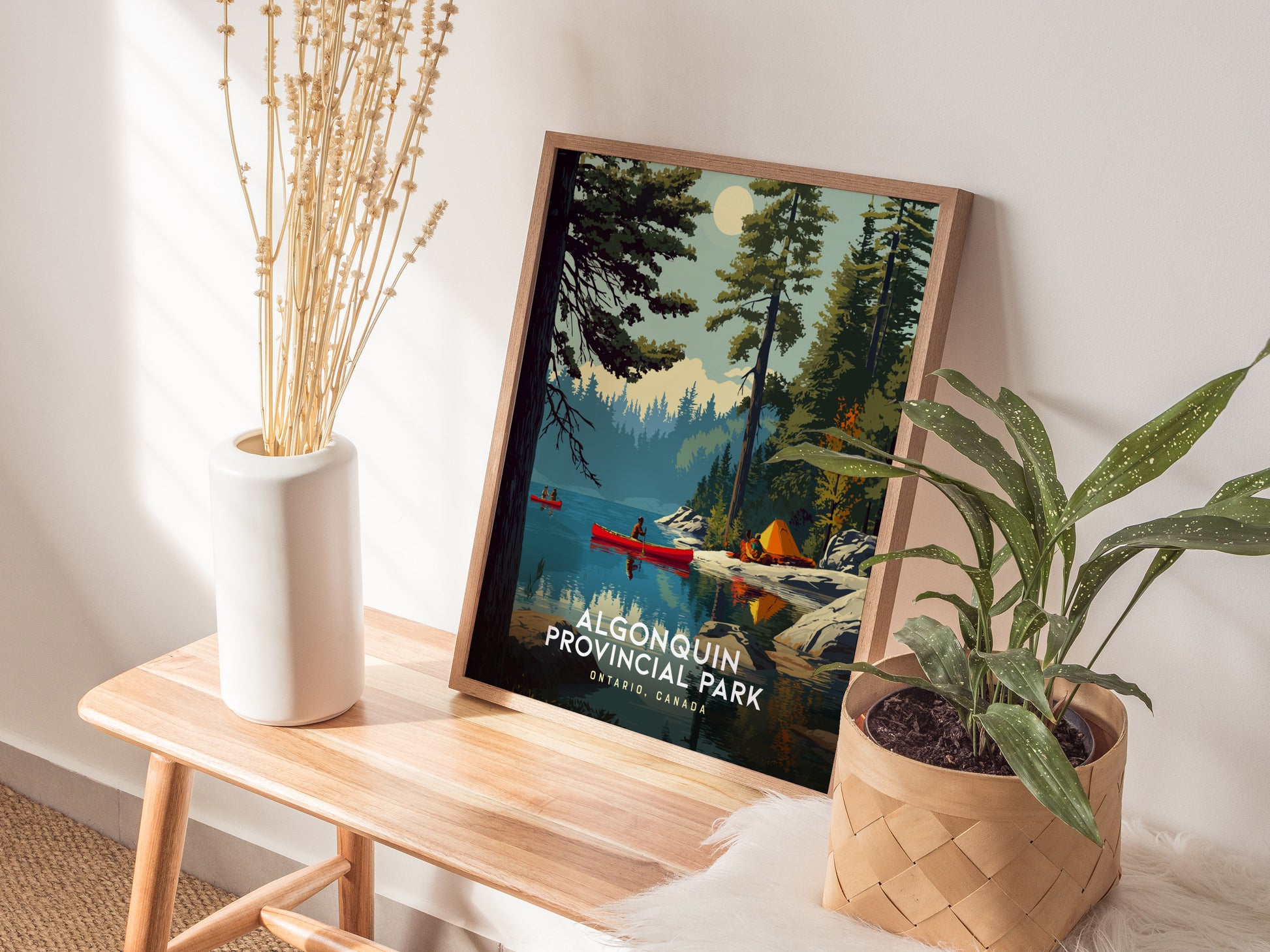 Algonquin Provincial Park Canada Poster | Canoe Camping Ontario Wall Art | Framed or Unframed