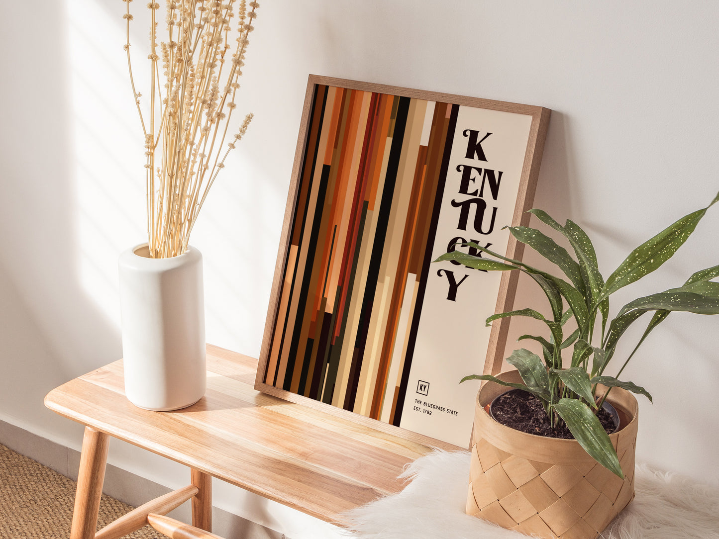 Kentucky The Bluegrass State Poster Abstract Bourbon Wall Art