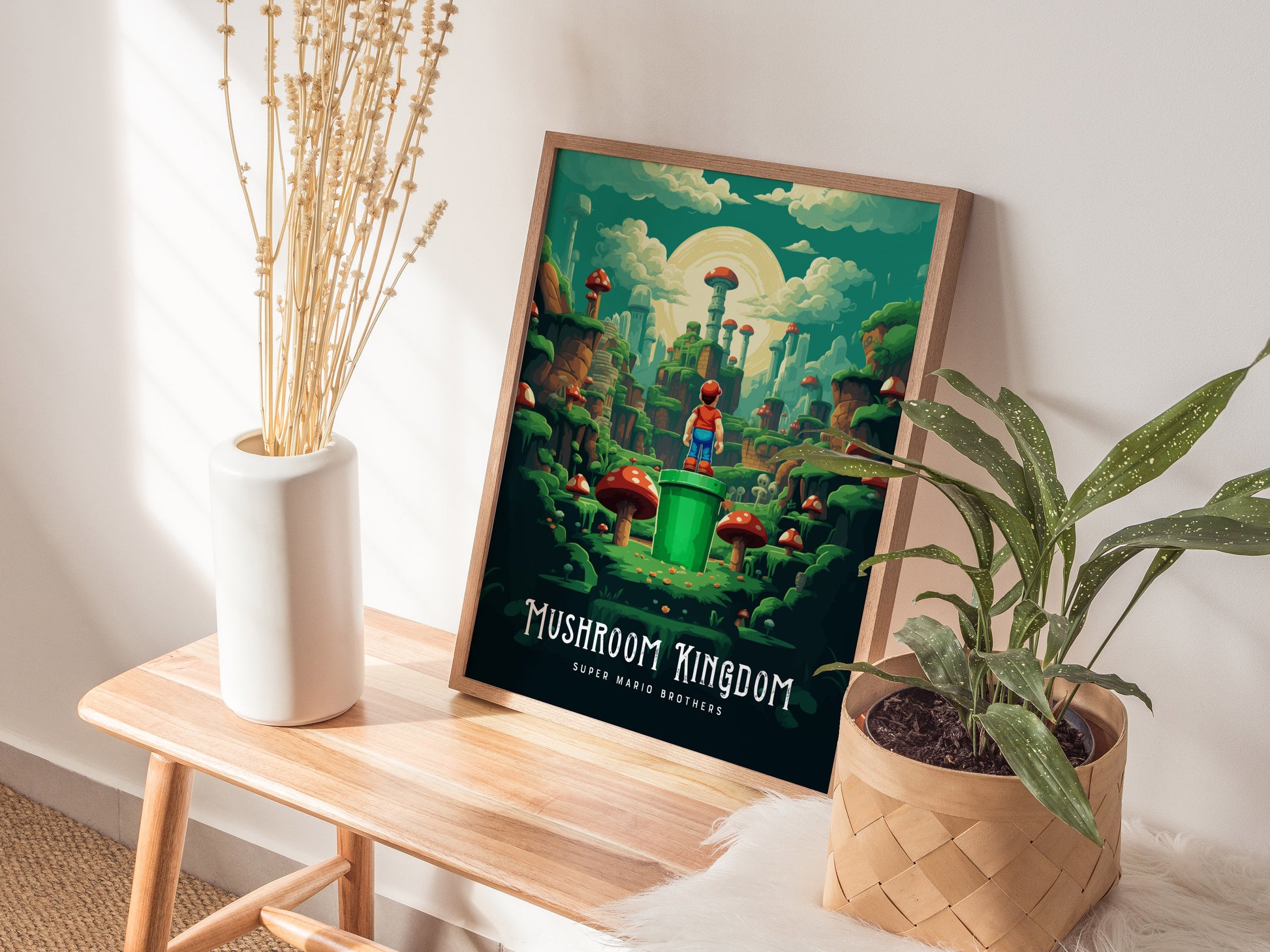 Mushroom Kingdom Poster | Mario Brothers Movie Fan Art Wall Print