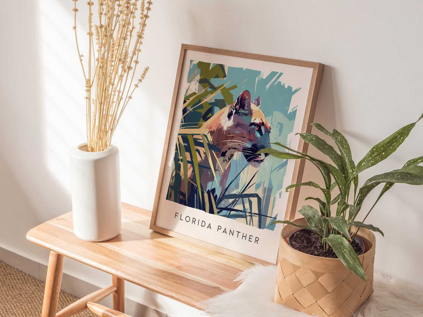 Florida Panther Poster | Big Cat Wildlife Floridian Wall Art | Framed or Unframed