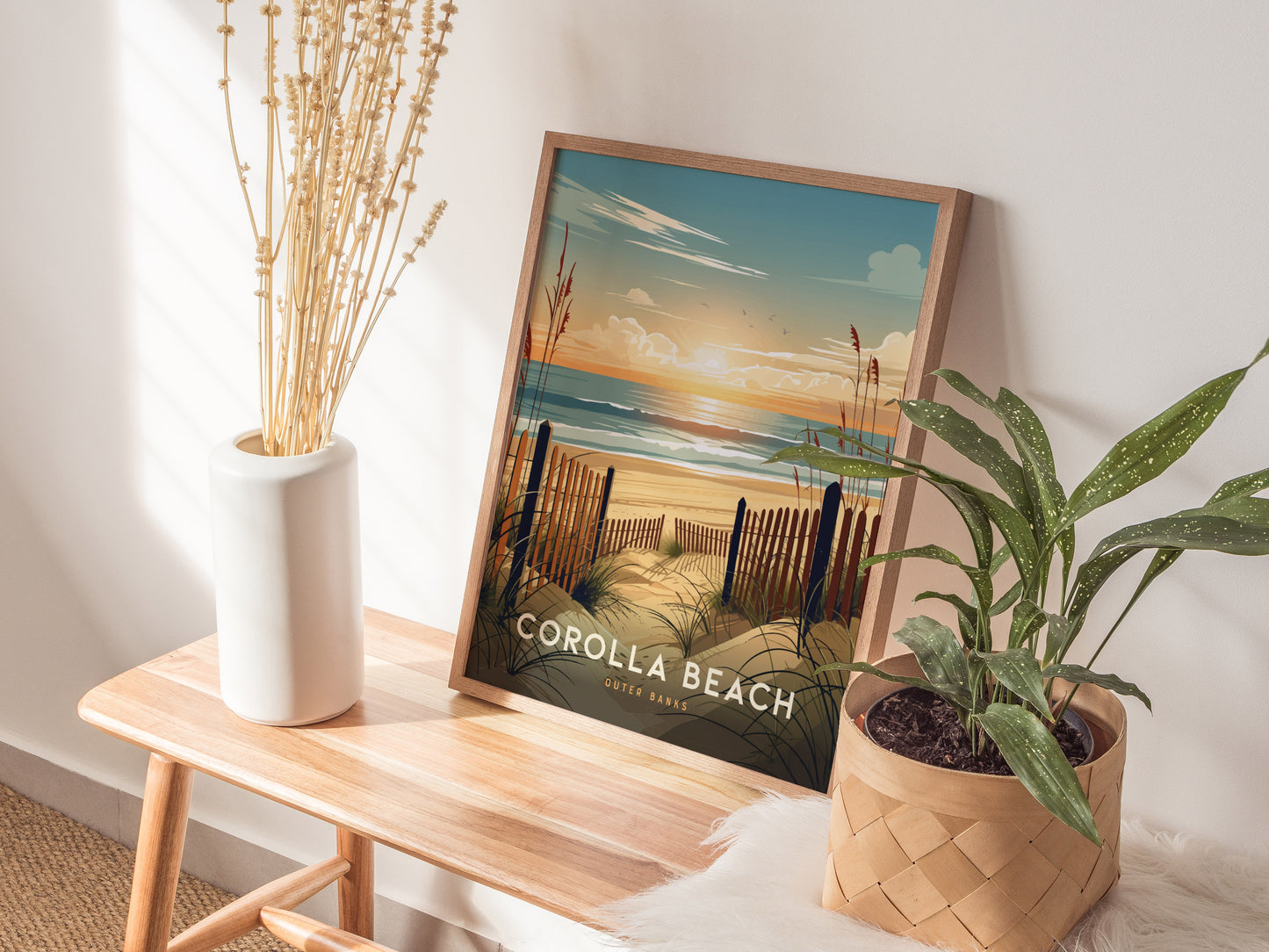 Corolla Beach Poster | Outer Banks Coastal Wall Art | Framed or Unframed