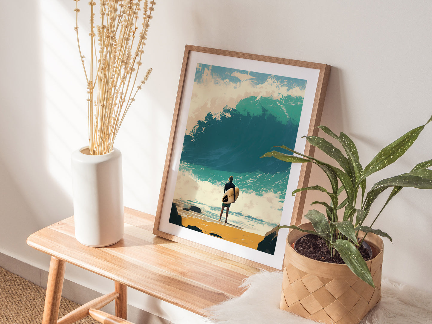 Surf Dream Big Wave Poster Hawaii California Surfer Wall Art Beach House Decor Travel Print Ocean Epic Surfing Artwork