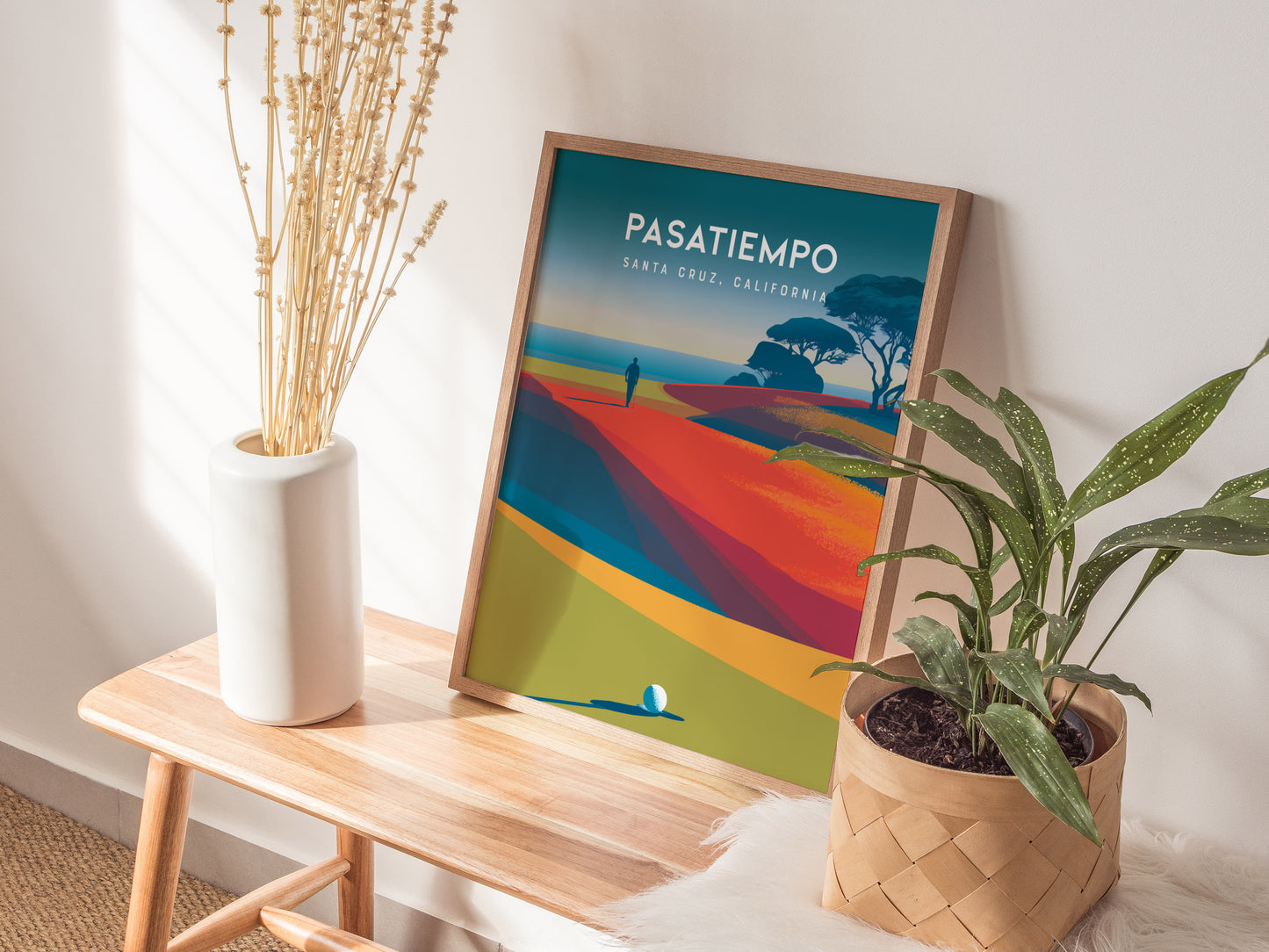 Pasatiempo, Santa Cruz, California Poster | Iconic Links Golfer Gift Wall Art — styled in a modern interior