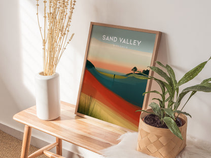 Sand Valley, Wisconsin Poster | Rolling Dunes & Fairways Golf Wall Art — styled in a modern interior
