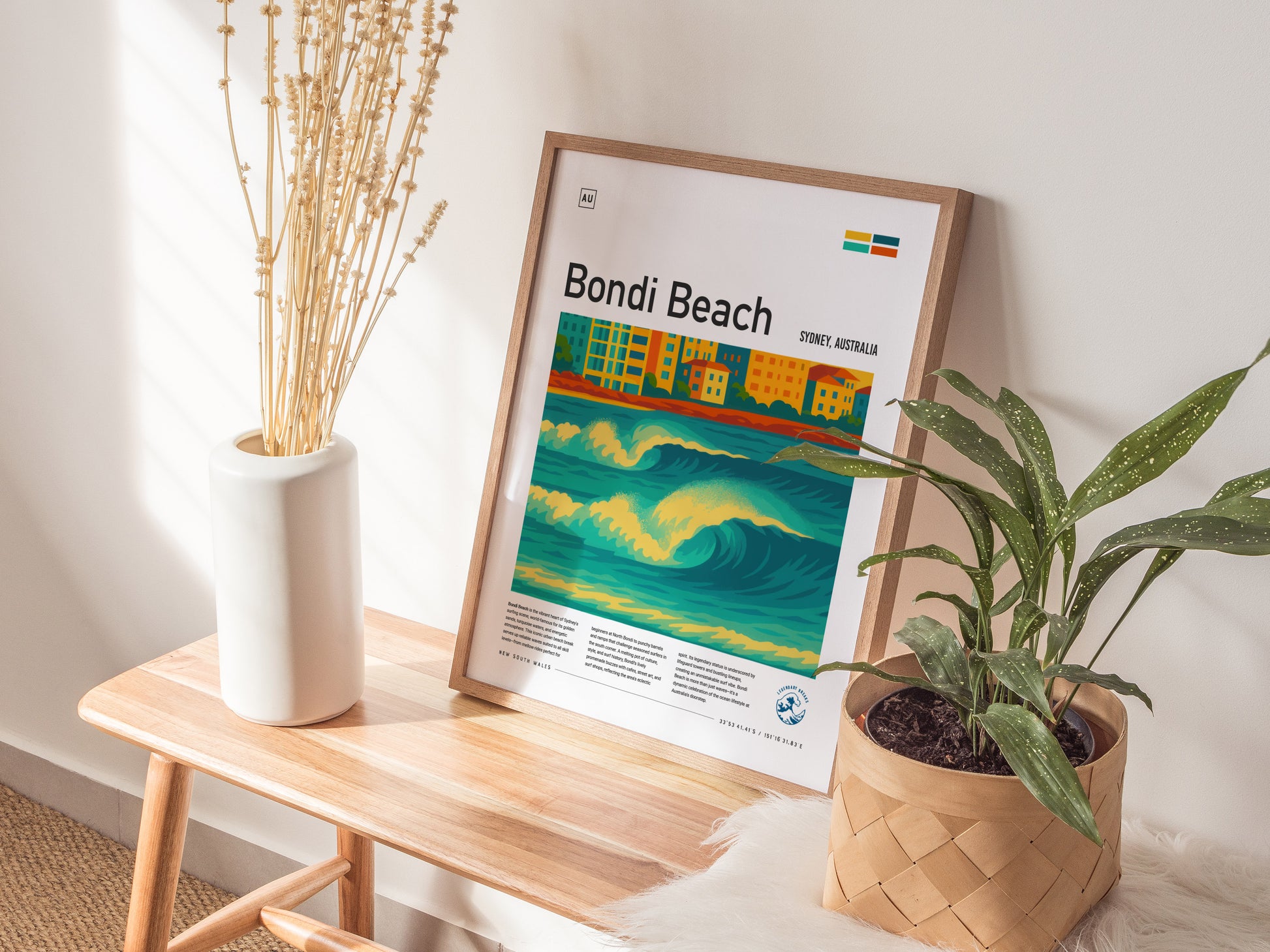 Bondi Beach Surf Spot Poster | Sydney Australia Surfer Wall Art | Framed or Unframed