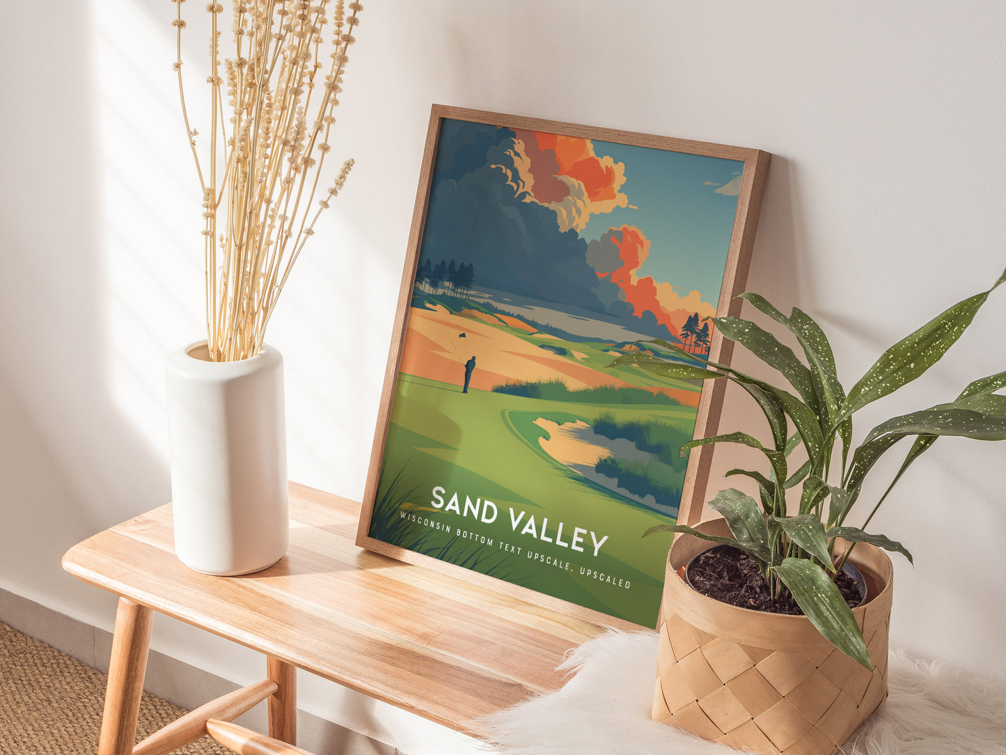 Sand Valley, Wisconsin Poster | Rolling Dunes & Fairways Golf Wall Art — styled in a modern interior