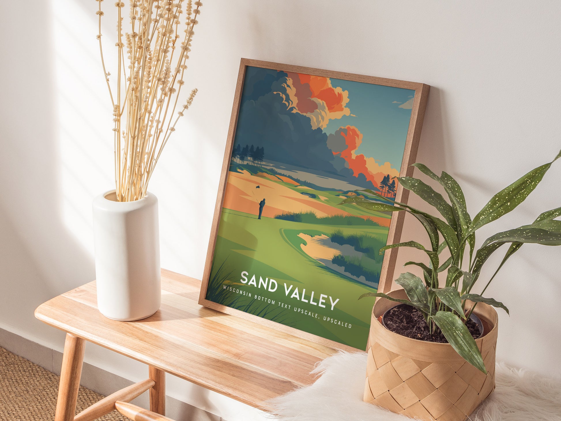 Sand Valley, Wisconsin Poster | Rolling Dunes & Fairways Golf Wall Art — styled in a modern interior