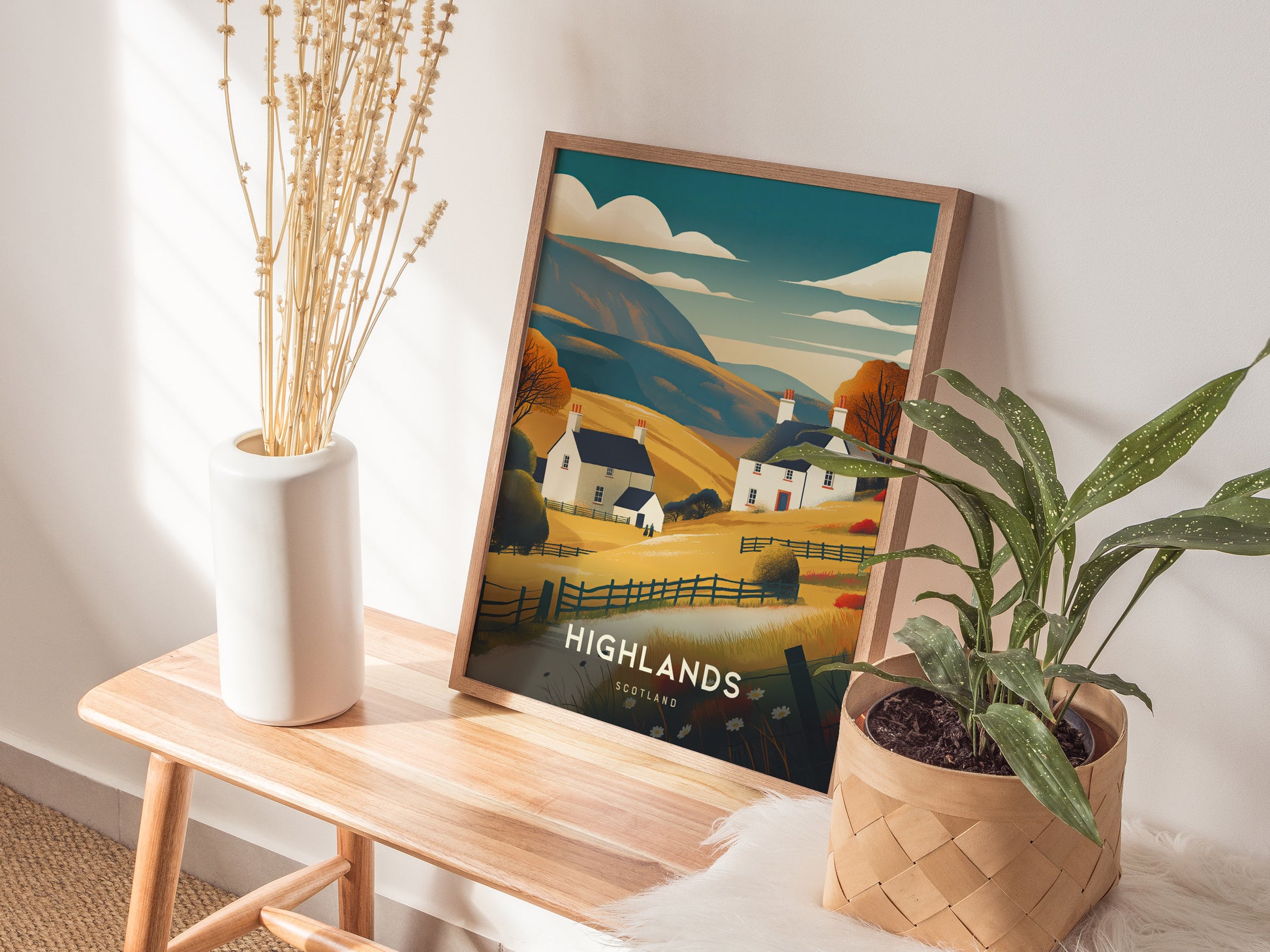 Scotland Highlands Poster | Scottish Travel Art | Loch Ness Print