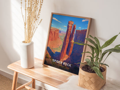 Spider Rock Poster | Arizona Canyon de Chelly Desert Art | Southwest Decor