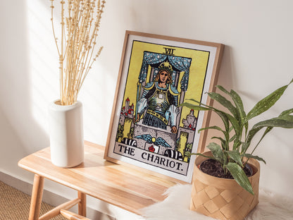 The Chariot Tarot Card Poster | Vintage Rider Waite Magick Wall Art