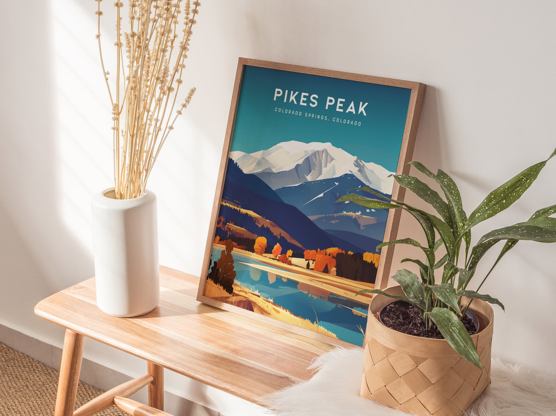 Pikes Peak Colorado Poster | Colorado Springs Mountain Wall Art Print