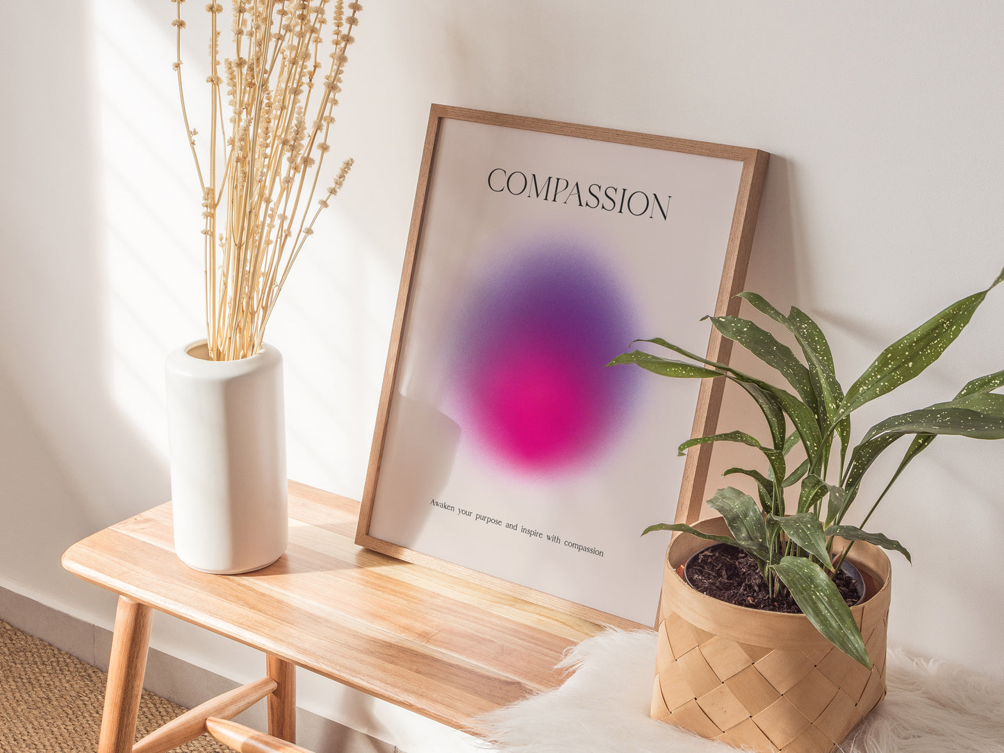 Compassion Aura Poster | Minimalist Modern Typography Wall Art | Framed or Unframed