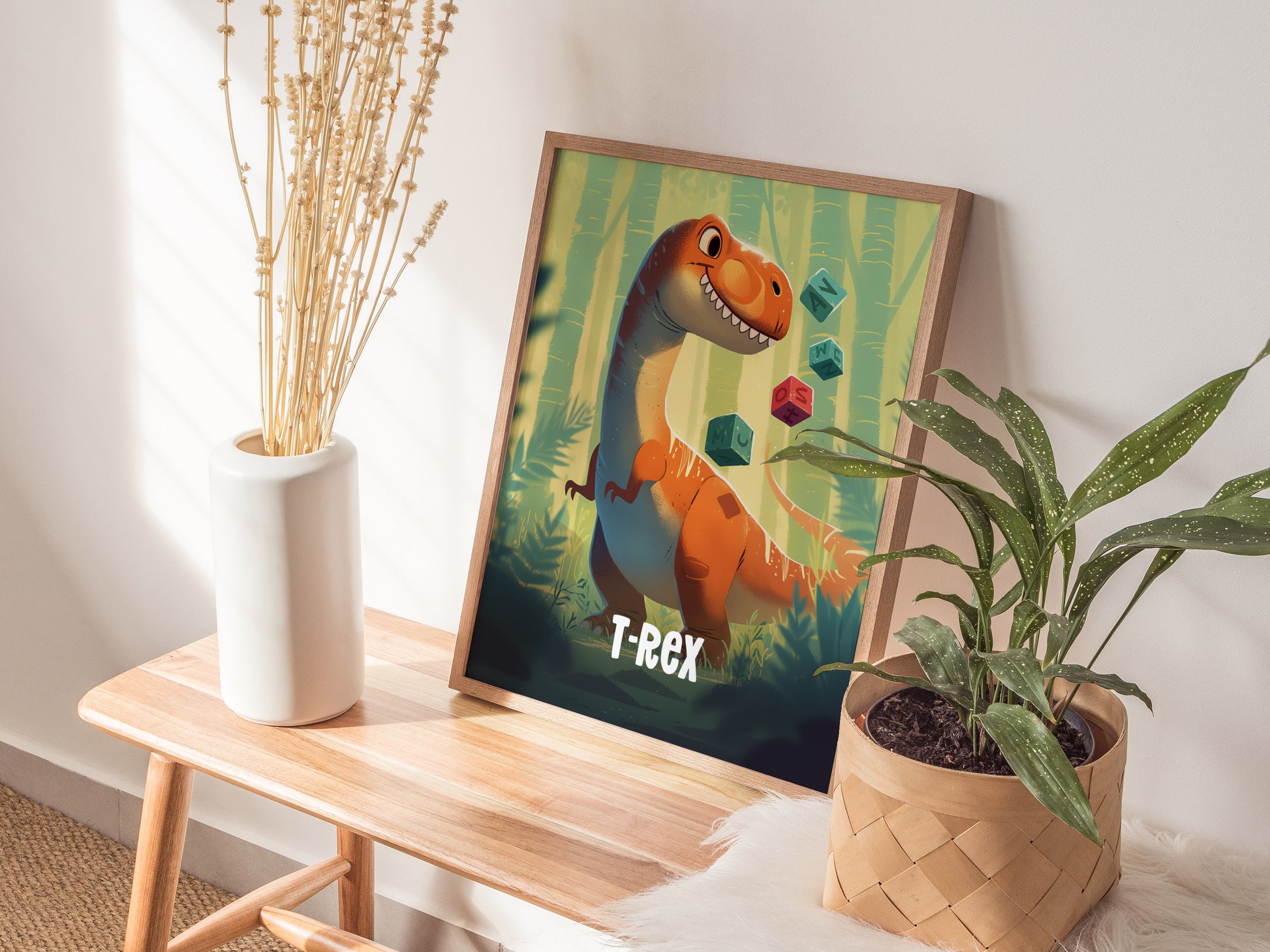 T-Rex Poster | Adventure Dinos Kids Room Art | Dinosaur Nursery Gift