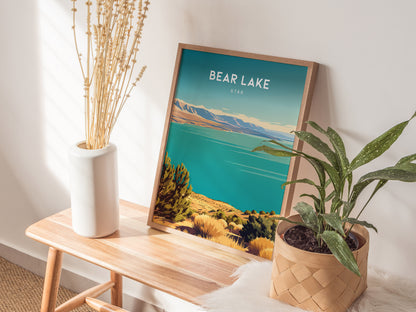 Bear Lake, Utah Poster | Beach House Decor Travel Gift Wall Art — styled in a modern interior