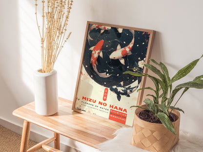 Japanese Koi Fish Poster | Mizu no Hana Zen Wall Art
