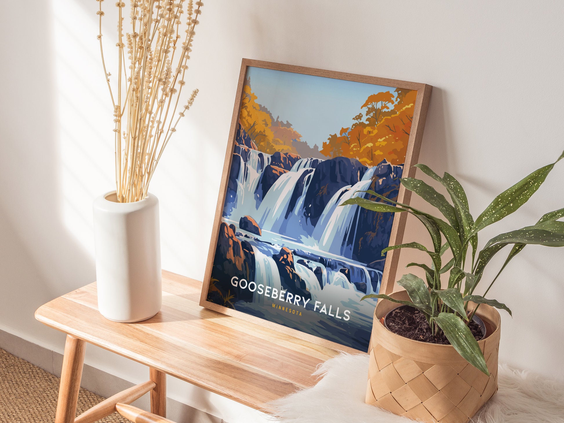 Gooseberry Falls Poster | Minnesota Waterfall Wall Art | Framed or Unframed