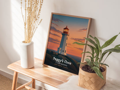 Peggy's Cove Lighthouse Poster | Nova Scotia Coastal Wall Art