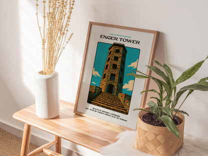 Enger Tower Block Print | Duluth Minnesota Vintage Wall Art