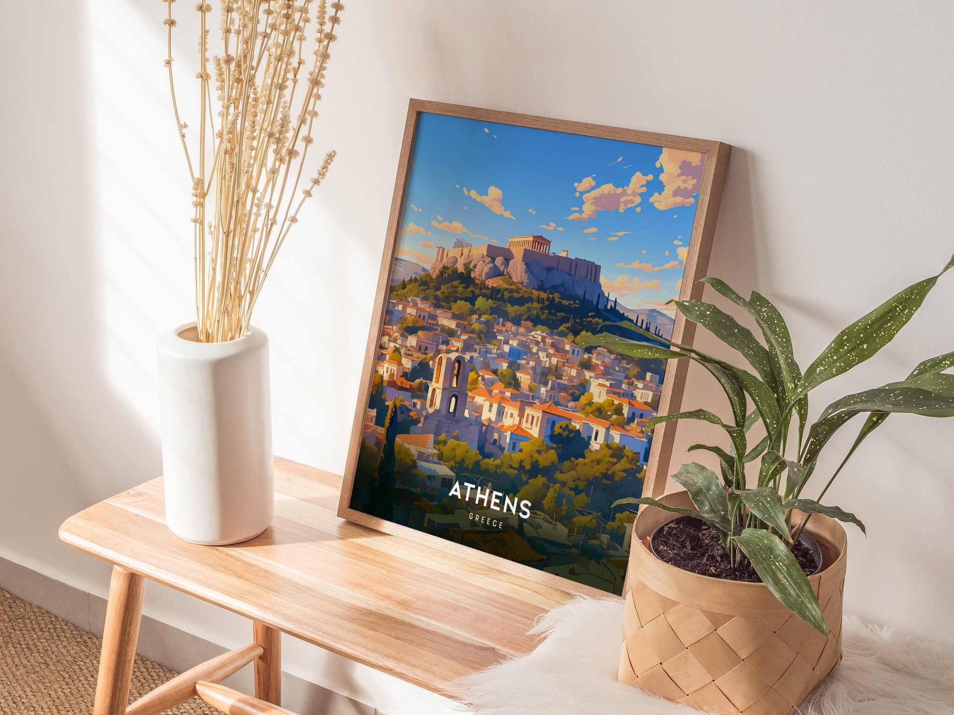 Athens Greece Acropolis & Parthenon Poster | Historic Europe Travel Print Wall Art